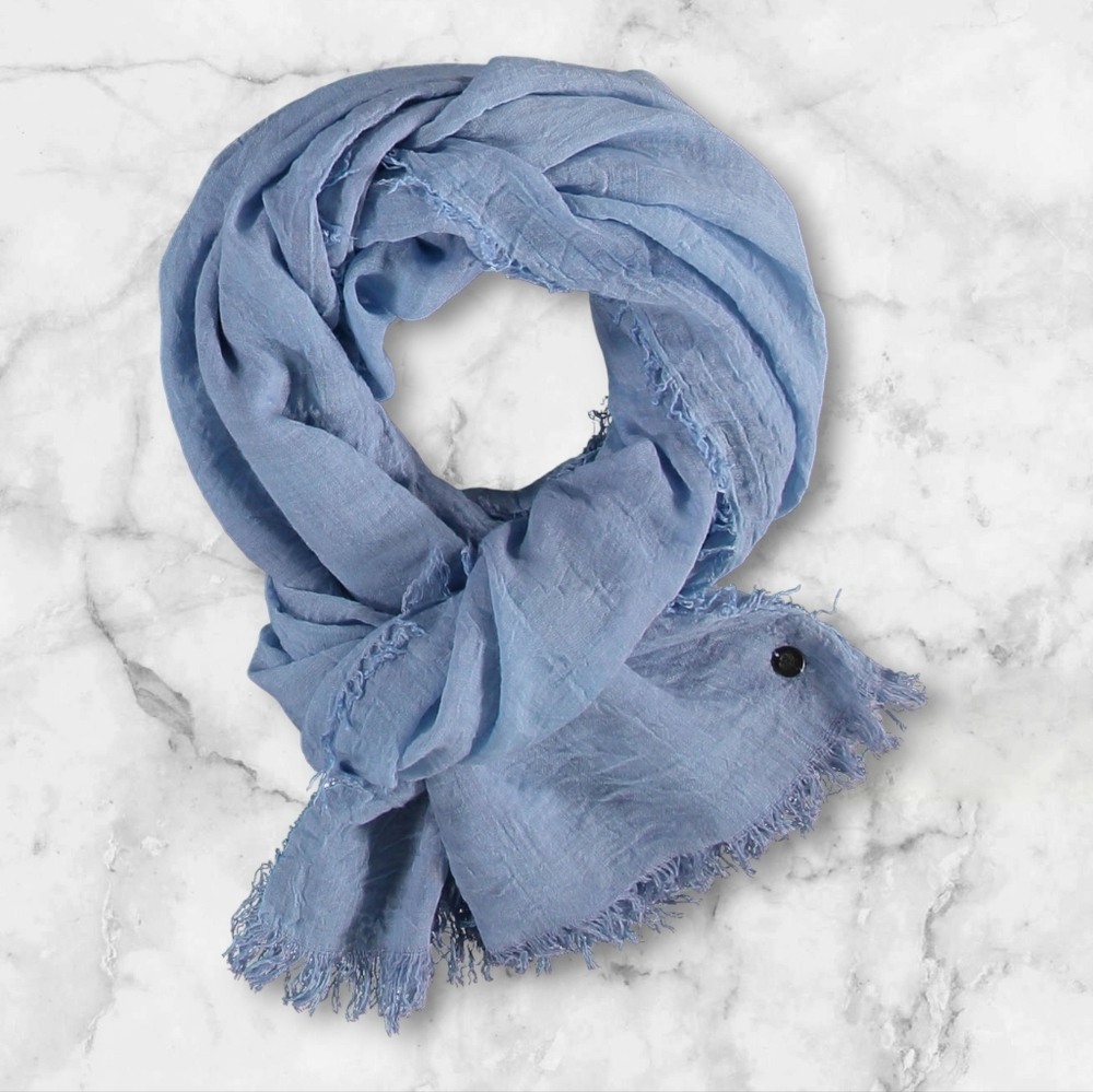 Light blue distressed shawl / scarf
